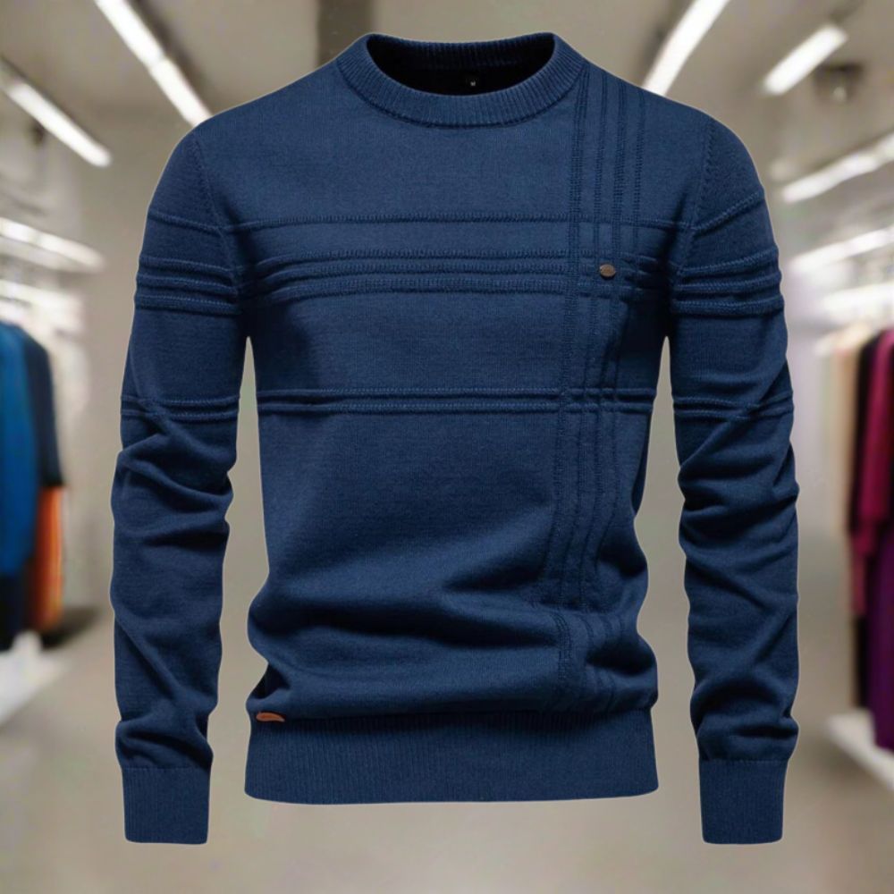Glorivia™ | Men's Sweater with Checkered Design
