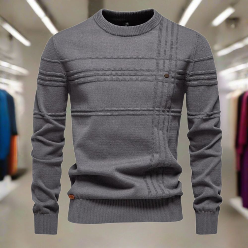 Glorivia™ | Men's Sweater with Checkered Design