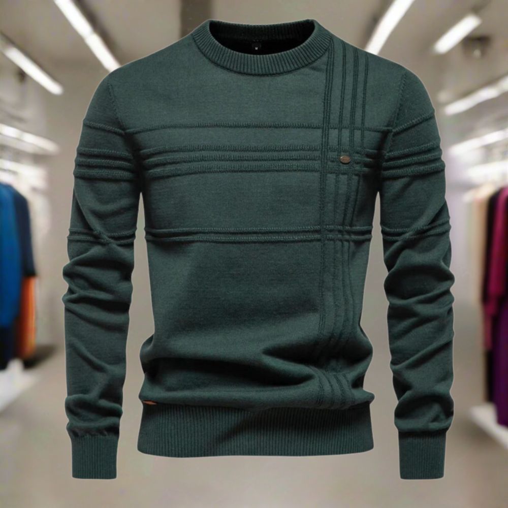 Glorivia™ | Men's Sweater with Checkered Design