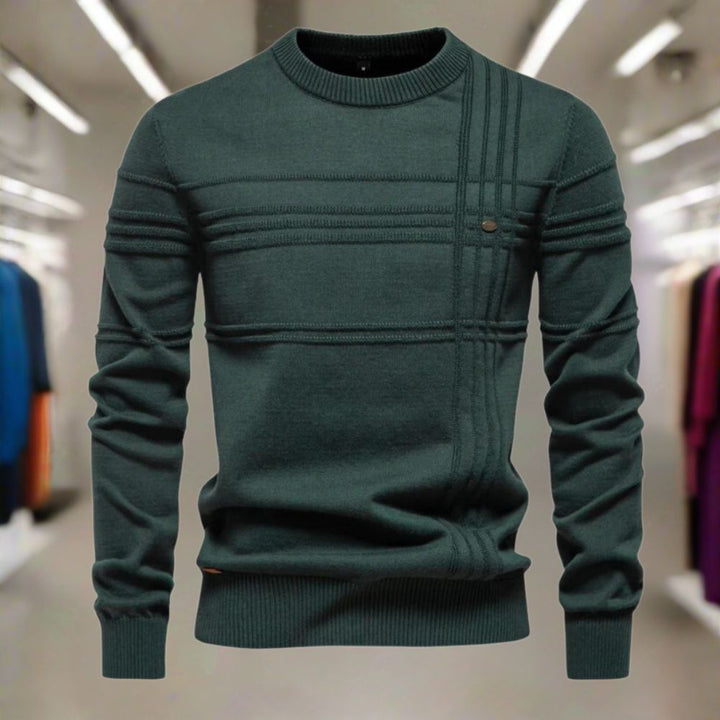 Glorivia™ | Men's Sweater with Checkered Design
