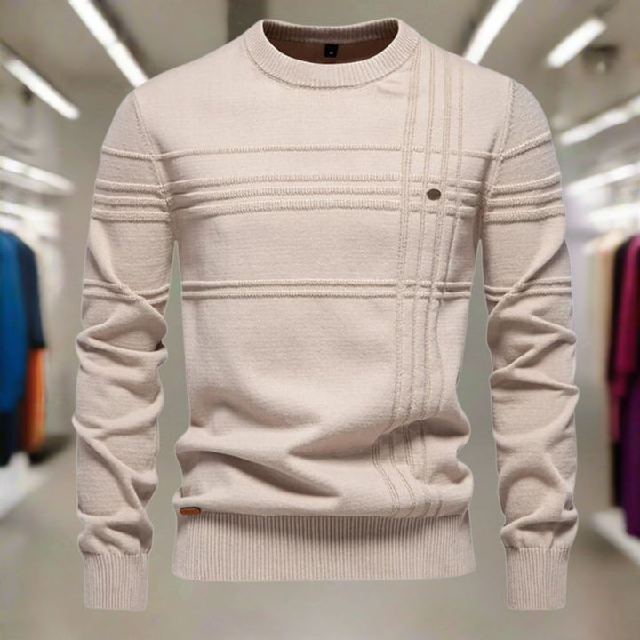 Glorivia™ | Men's Sweater with Checkered Design