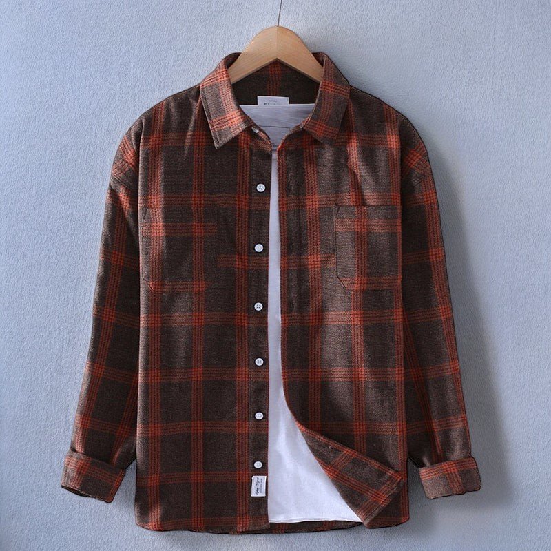 Glorivia™ | Vintage-Style Button-Up Flannel Shirt